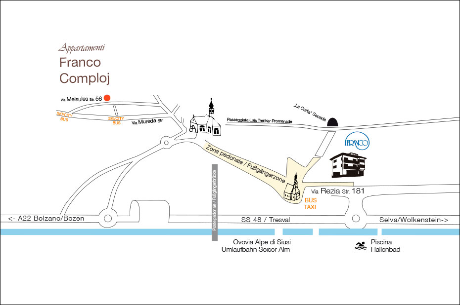 Appartamenti Satgionali Piantina di Ortisei